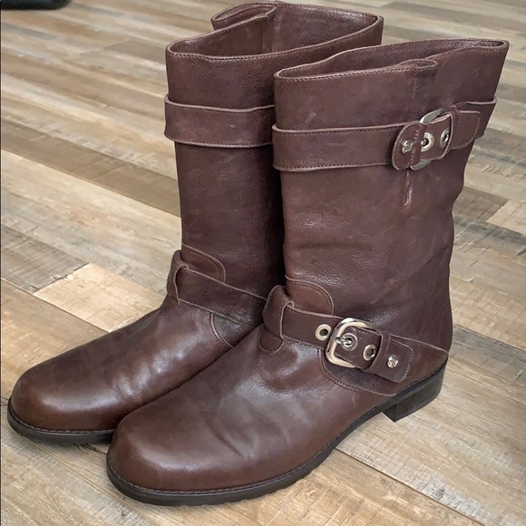 Stuart Weitzman brown leather boots like new 8.5 - Picture 1 of 6